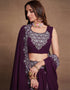 chic purple georgette designer party wear heavy salwar suit collection with purple georgette 13610-acy3750 Back View